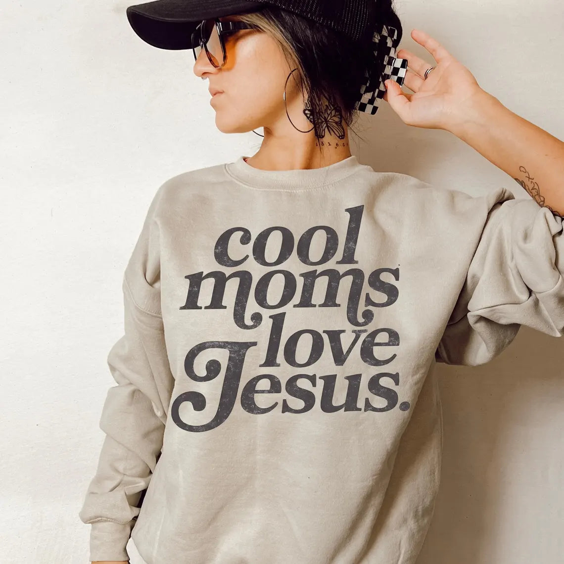 Chrisitan Cool Moms Love Jesus Sweatshirt