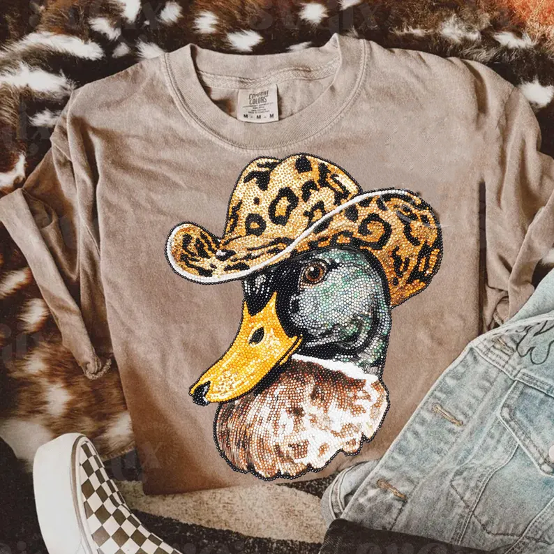 FAUX Rhinestone Duck Tee